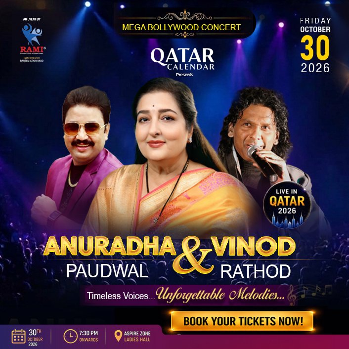 Anuradha paudwal and vinod rathod live in Qatar 2026