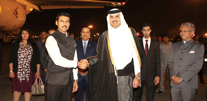HH Sheikh Tamim arrives in New Delhi