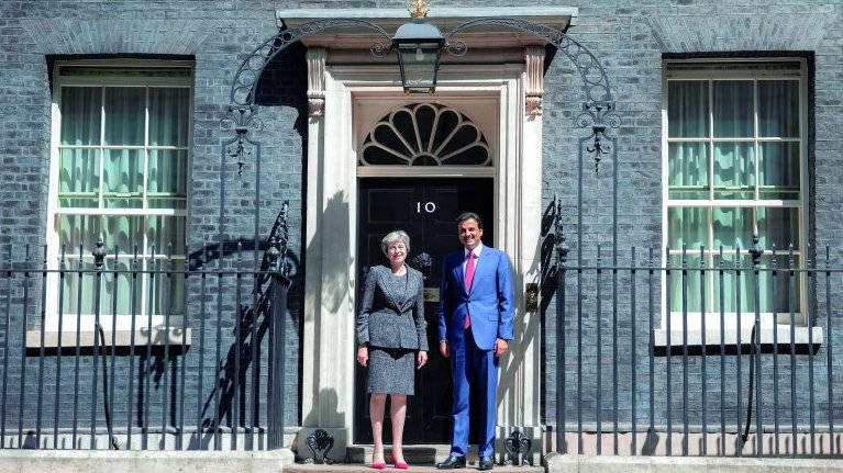 HH The Emir, UK Prime Minister discuss ways to strengthen ties between two nations