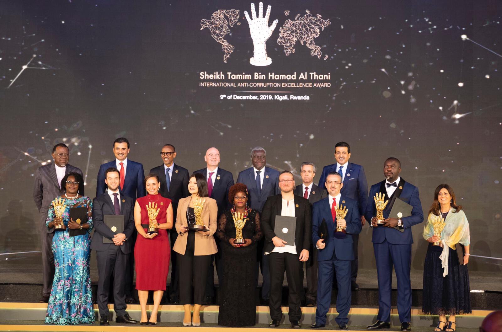 HH the Amir, Rwandan president honor winners of International Anti-Corruption Excellence Award