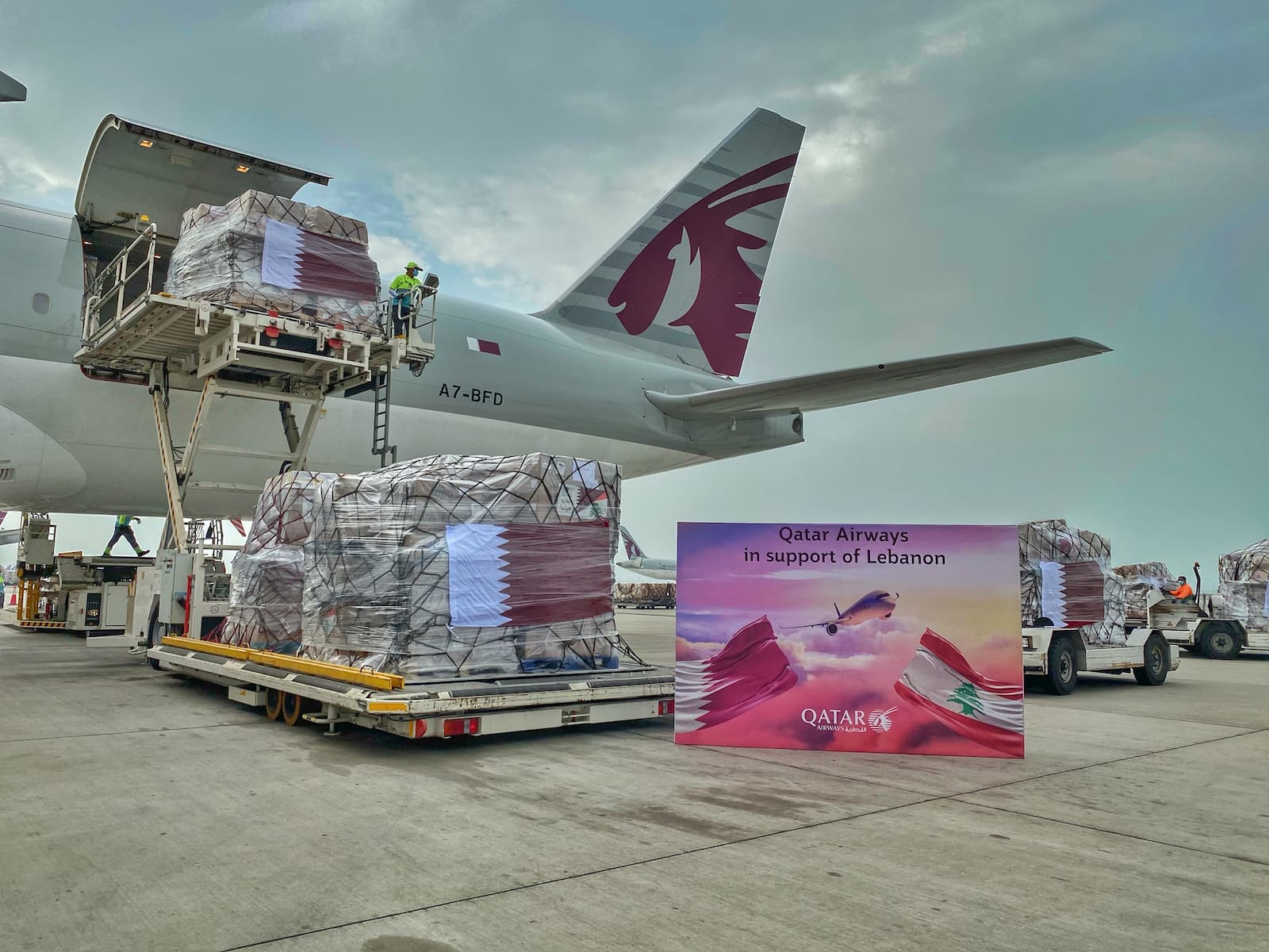 Qatar Airways delivers over 45 tonnes of essential supplies to Beirut