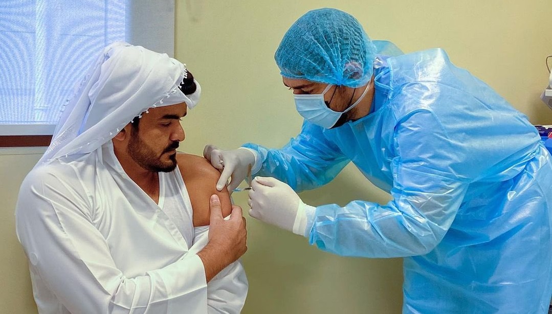 HE Sheikh Joaan receives the first dose of COVID-19 vaccine 