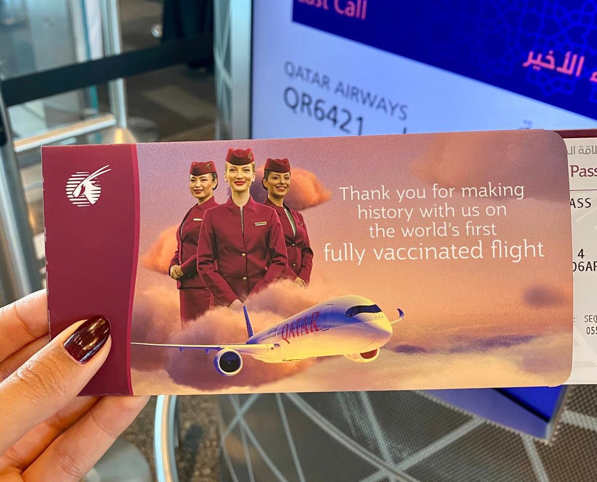 Qatar Airways operated the world's first fully COVID-19 vaccinated flight 