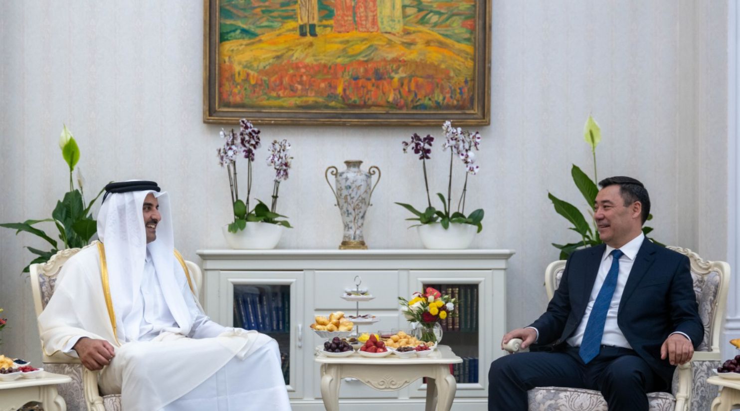 HH The Amir holds official talks with Kyrgyzstan President Sadyr Japarov