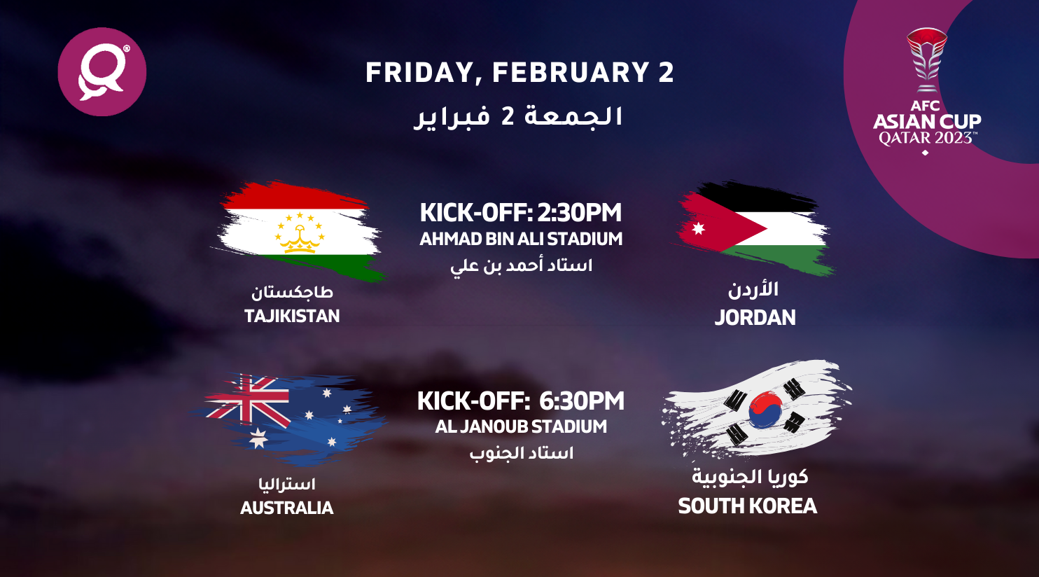Two semi-final spots for 2023 AFC Asian Cup up for grabs on Friday