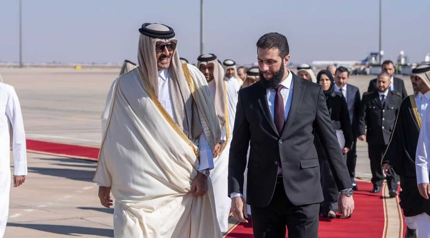HH the Amir of Qatar, touchdown in Syria 