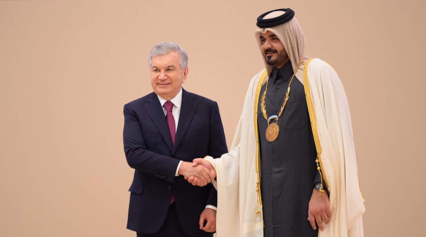 Uzbekistan President awards HE Sheikh Joaan bin Hamad Al Thani with medal of honour