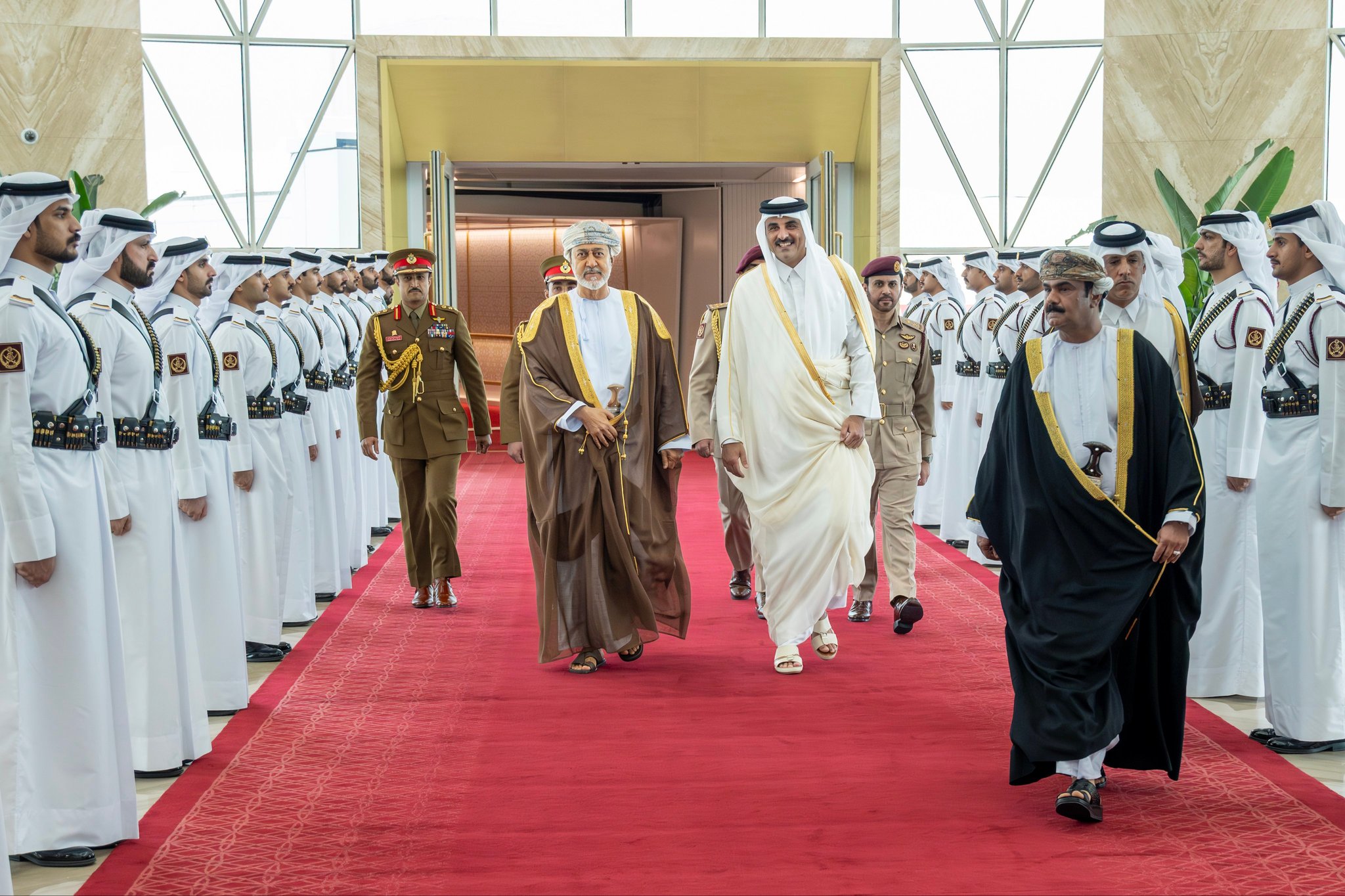 HH the Amir Receives HM Sultan Haitham of Oman on Fraternal Visit