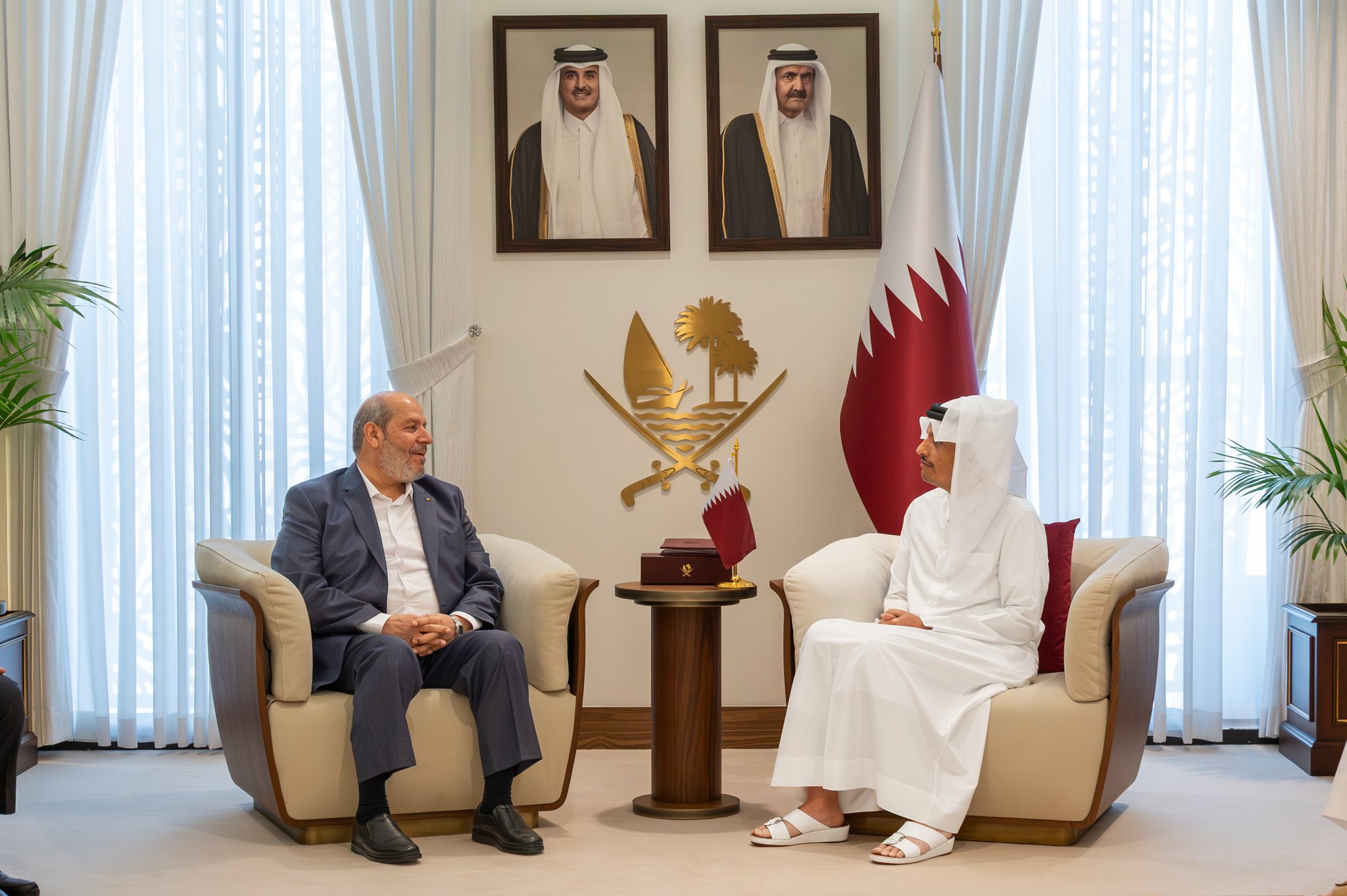 HE Prime Minister Meets Hamas Political Bureau Chairman, Discusses Gaza Ceasefire Roadmap