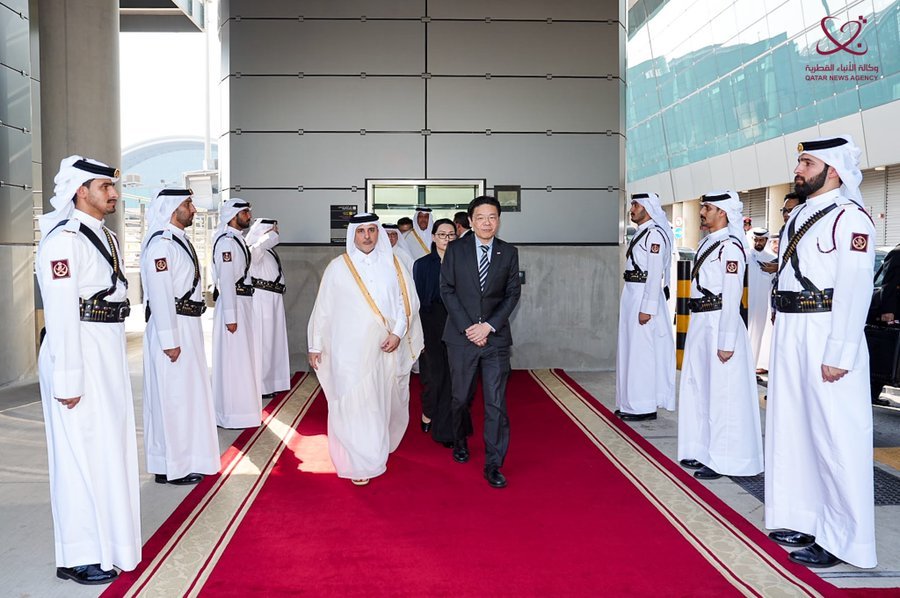 Singapore Prime Minister Lawrence Wong arrives in Doha for official visit