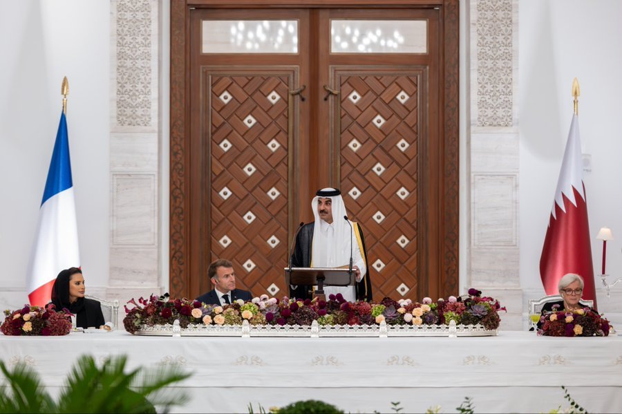 HH The Amir praises fruitful talks with French President Macron