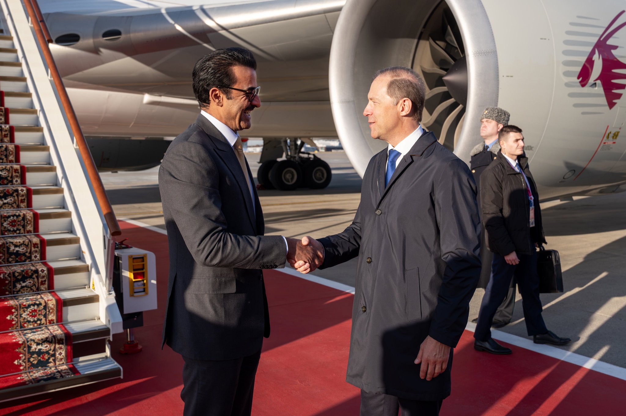 HH the Amir Arrives in Moscow to Participate in 8th Gas Exporting Countries Forum Summit