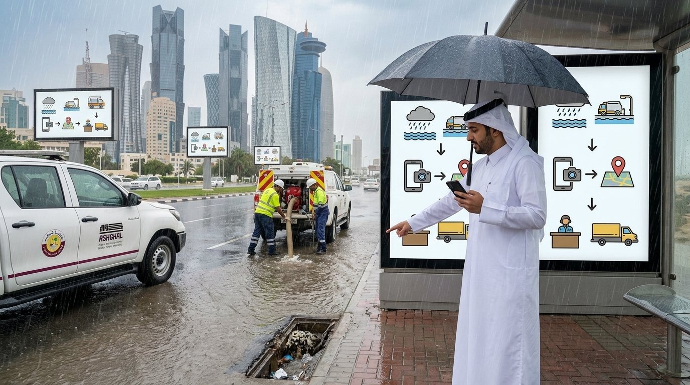 Ashghal shares how to report issues quickly during Qatar’s rainy season
