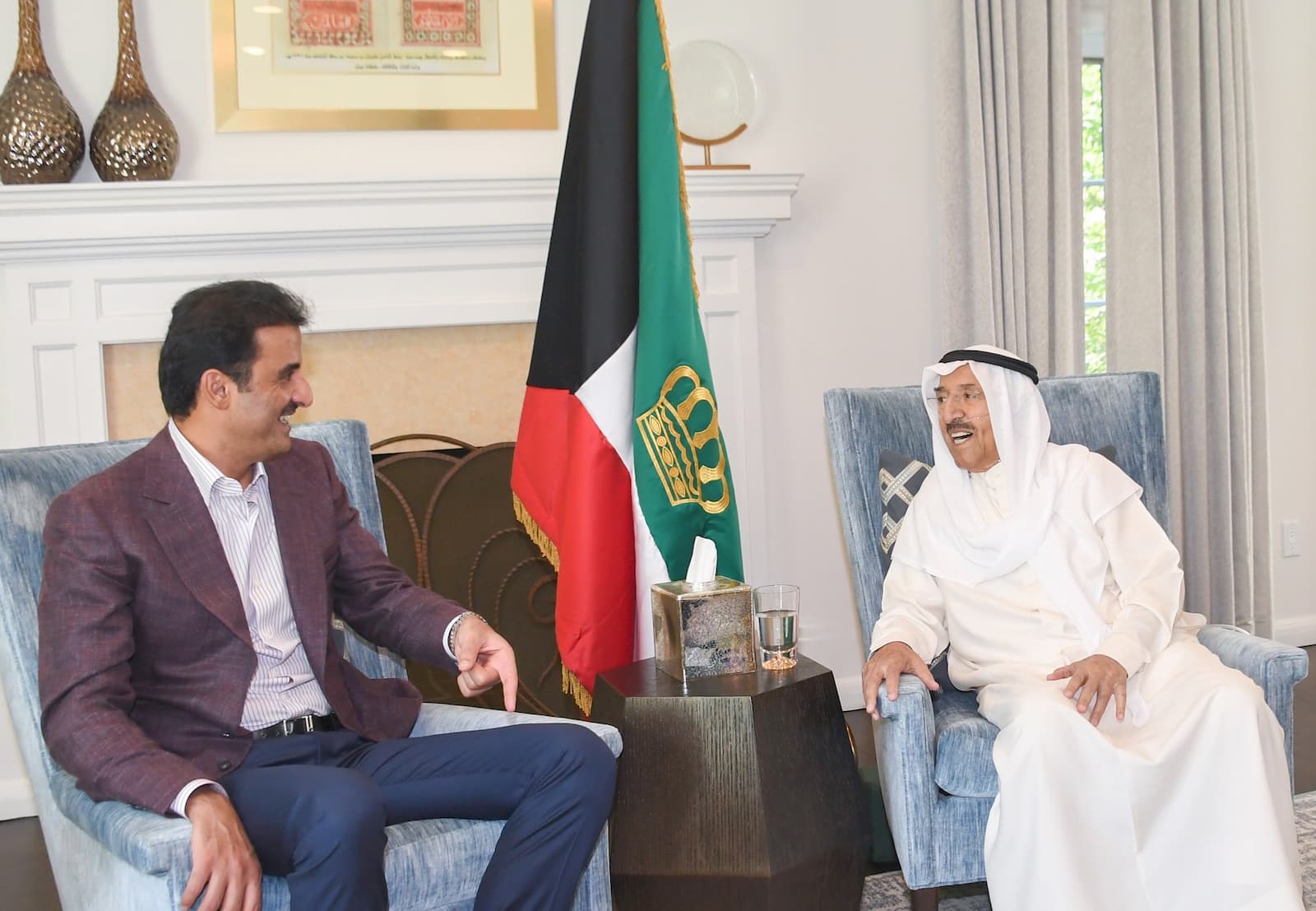 HH the Amir visits Kuwaiti Amir in New York