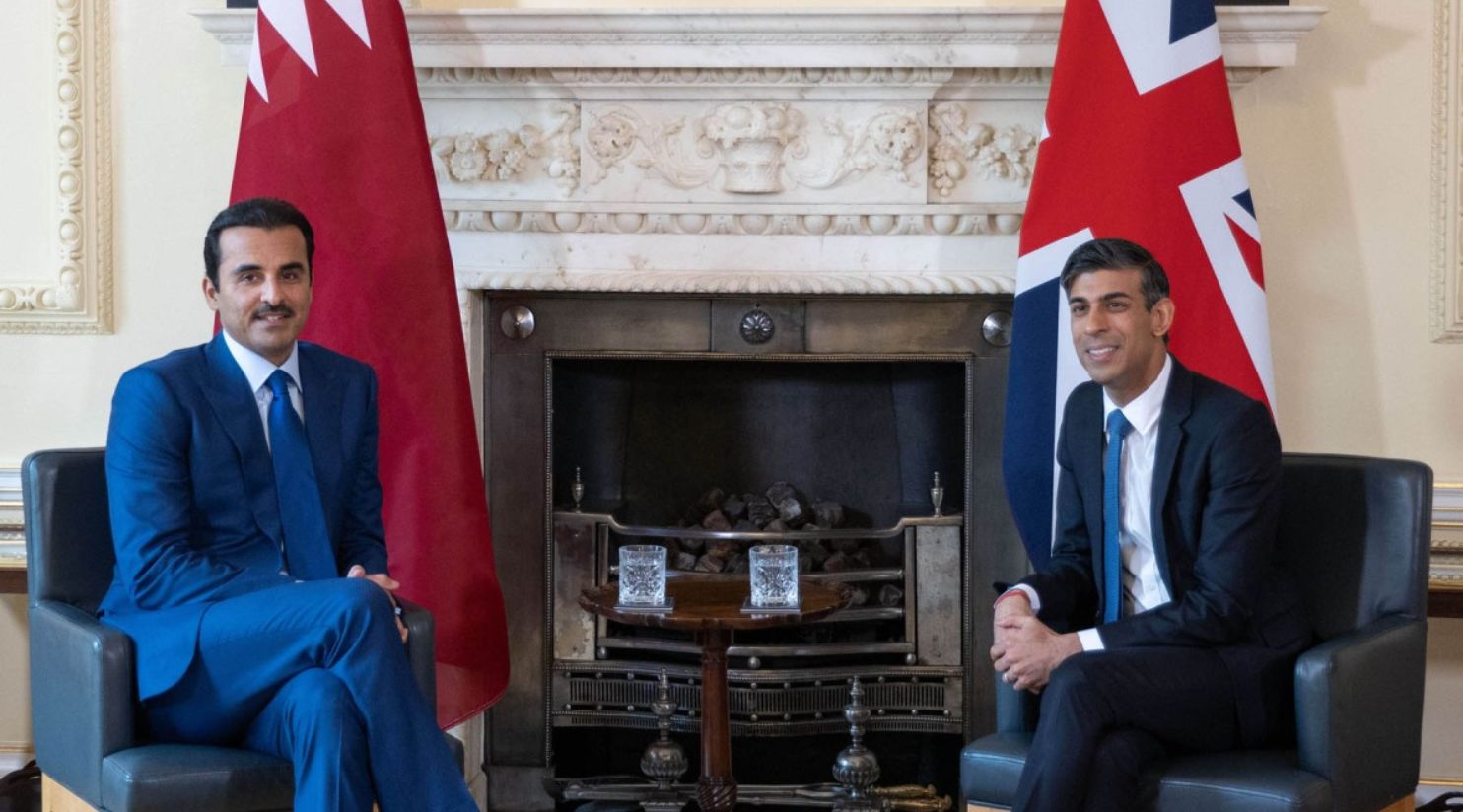 HH The Amir meets with British Prime Minister Rishi Sunak in London