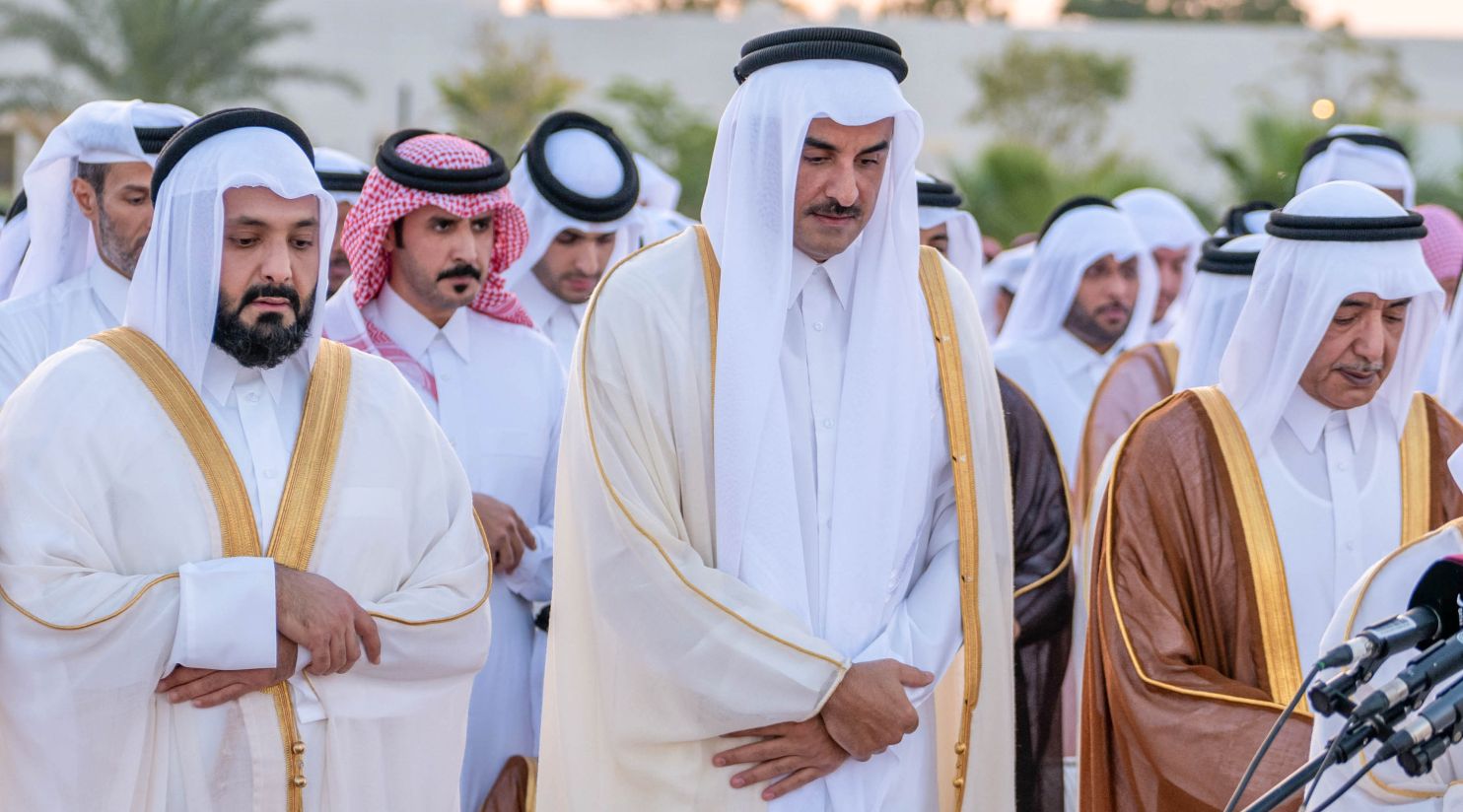 HH the Amir Performs Eid Al Fitr Prayer at Lusail